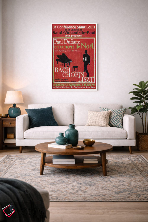 تابلو دکوراتیو پوستر قدیمی کنسرت نوئل پل دوفور اثر ژان-پی یر گو - D3W