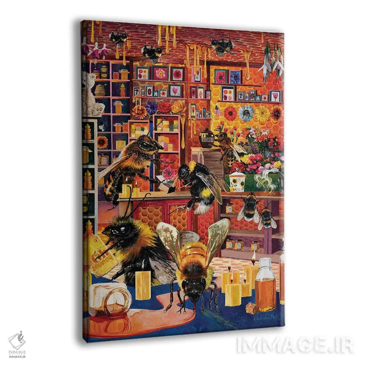 تابلو دکوراتیو تجارت زنبوری اثر جولی پیس هوف - نمای پرسپکتیو محصول
