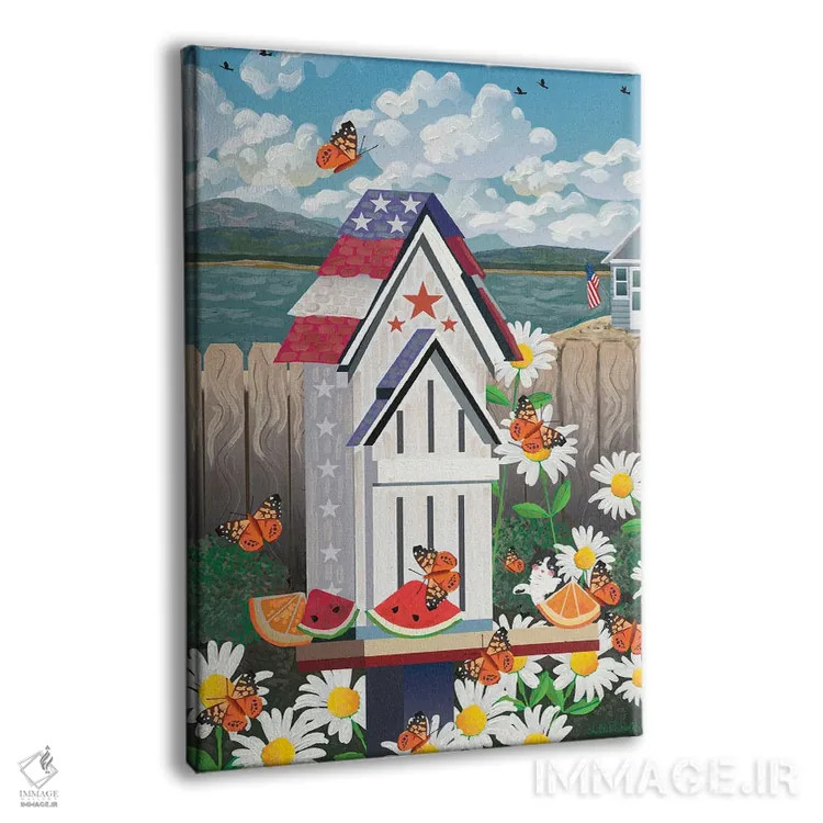 تابلو دکوراتیو خانه پروانه ای میهن پرستانه اثر جولی پیس هوف - نمای پرسپکتیو محصول