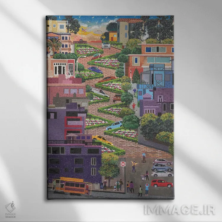 تابلو دکوراتیو خیابان لومبارد اثر جولی پیس هوف - نمای روبهرو روی دیوار
