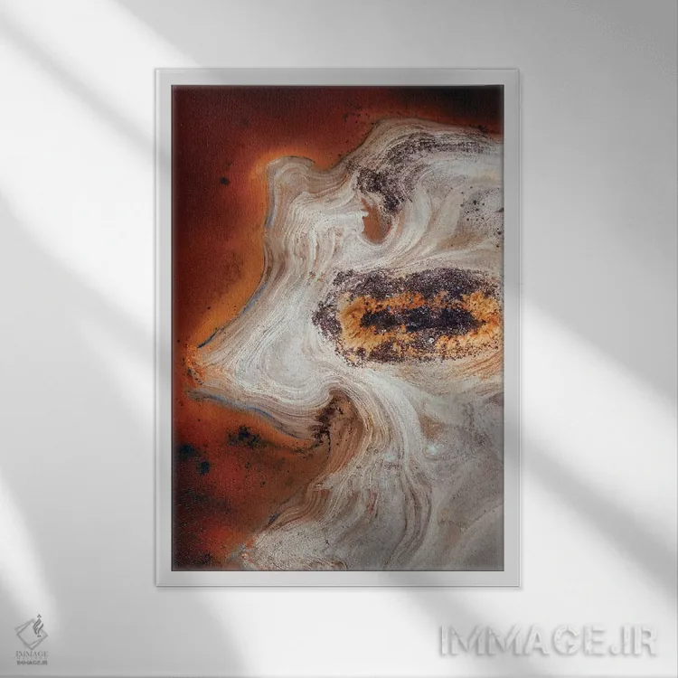 تابلو انتزاعی کمی زمین شماره دو اثر خوان پابلو د میگل - نمای قابدار سفید