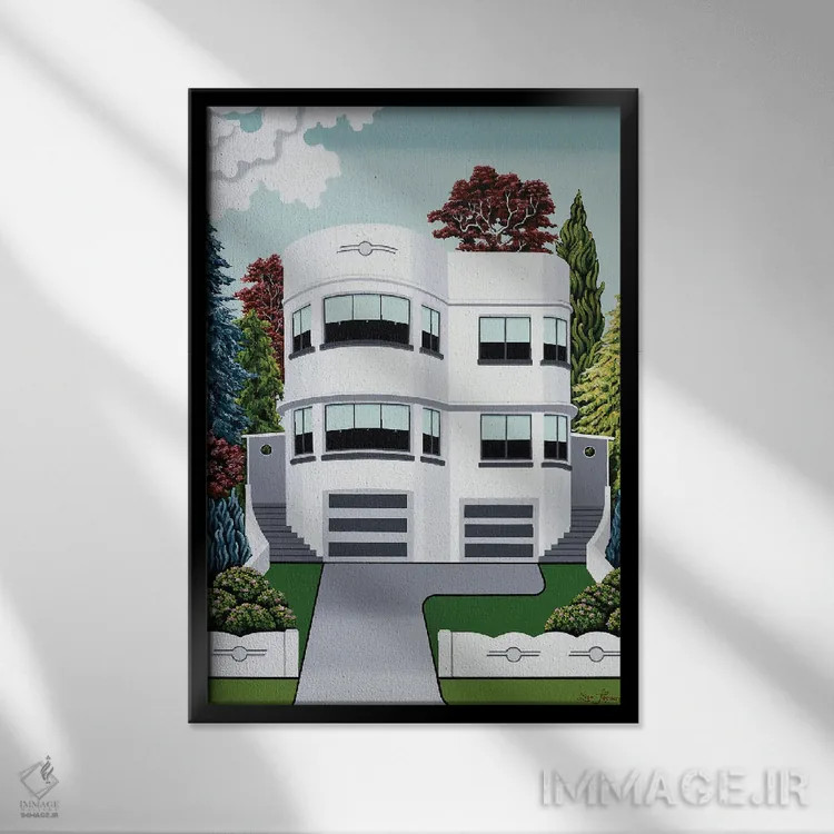 تابلو دکوراتیو زیبایی سبک آرت دکو اثر لیزا جپسون - نمای قابدار مشکی