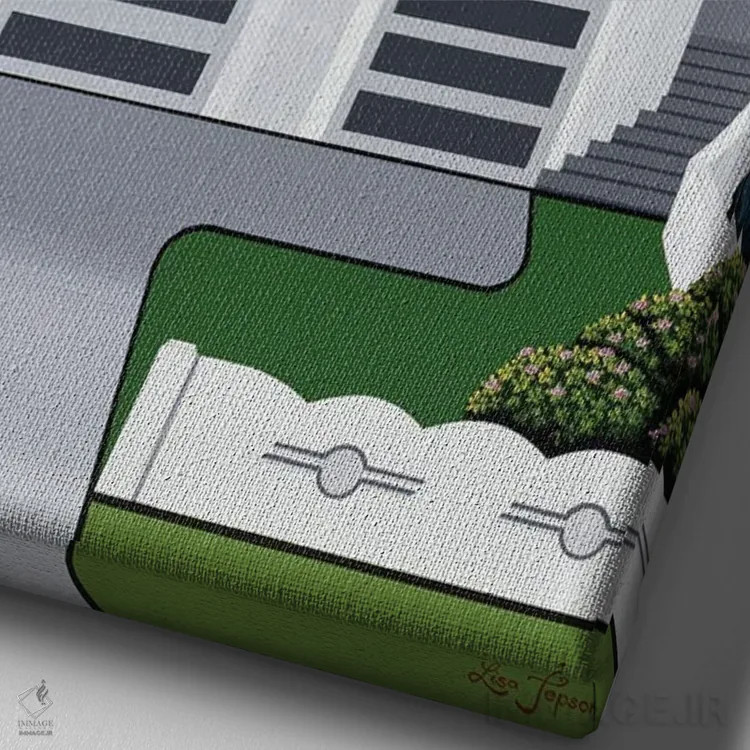 تابلو دکوراتیو زیبایی سبک آرت دکو اثر لیزا جپسون - نمای نزدیک بافت بوم