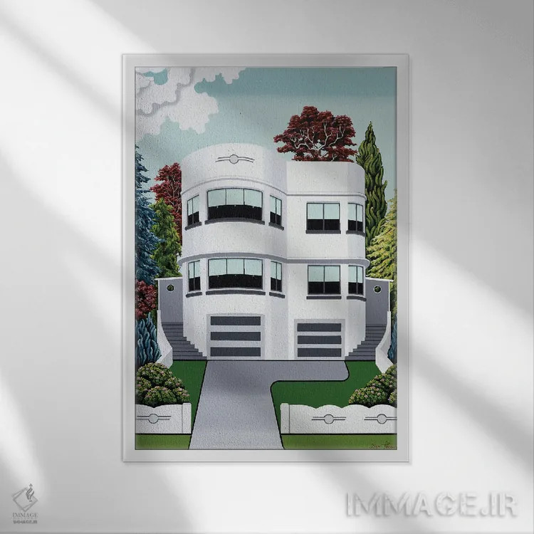 تابلو دکوراتیو زیبایی سبک آرت دکو اثر لیزا جپسون - نمای قابدار سفید