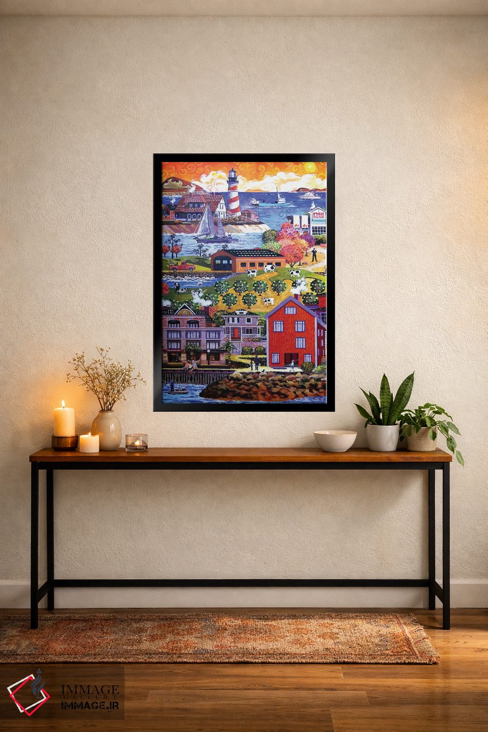 تابلو دکوراتیو ماهیگیری با پدر اثر جولی پیس هوف - D5B