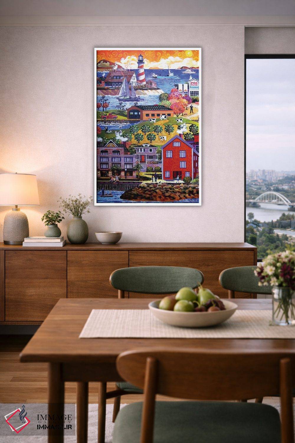 تابلو دکوراتیو ماهیگیری با پدر اثر جولی پیس هوف - D6W