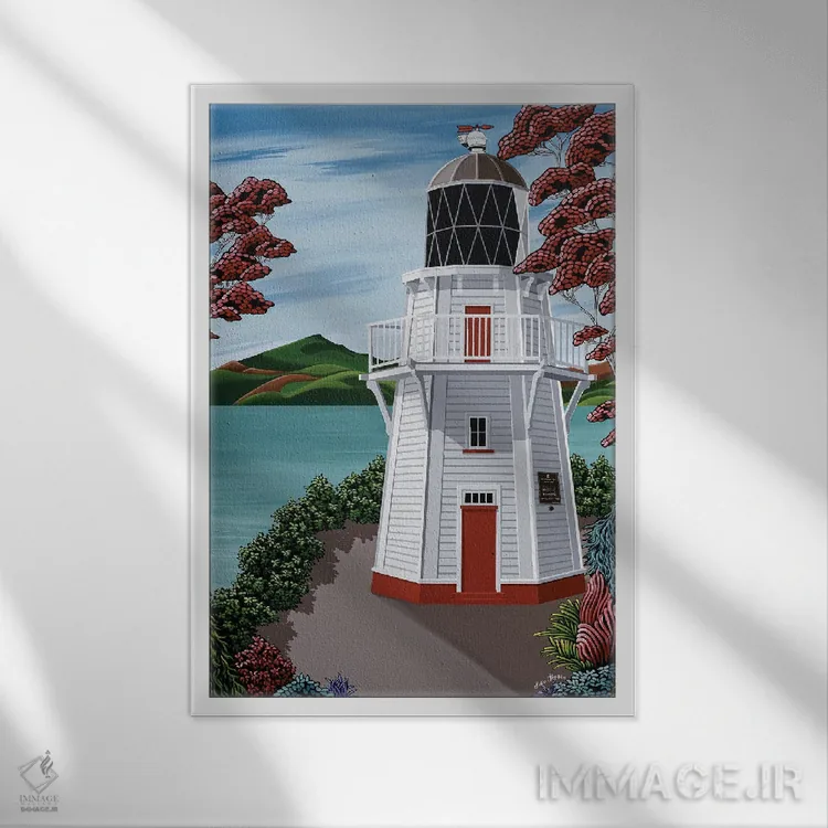 تابلو دکوراتیو نور آب های فیروزه ای اثر لیزا جپسون - نمای قابدار سفید