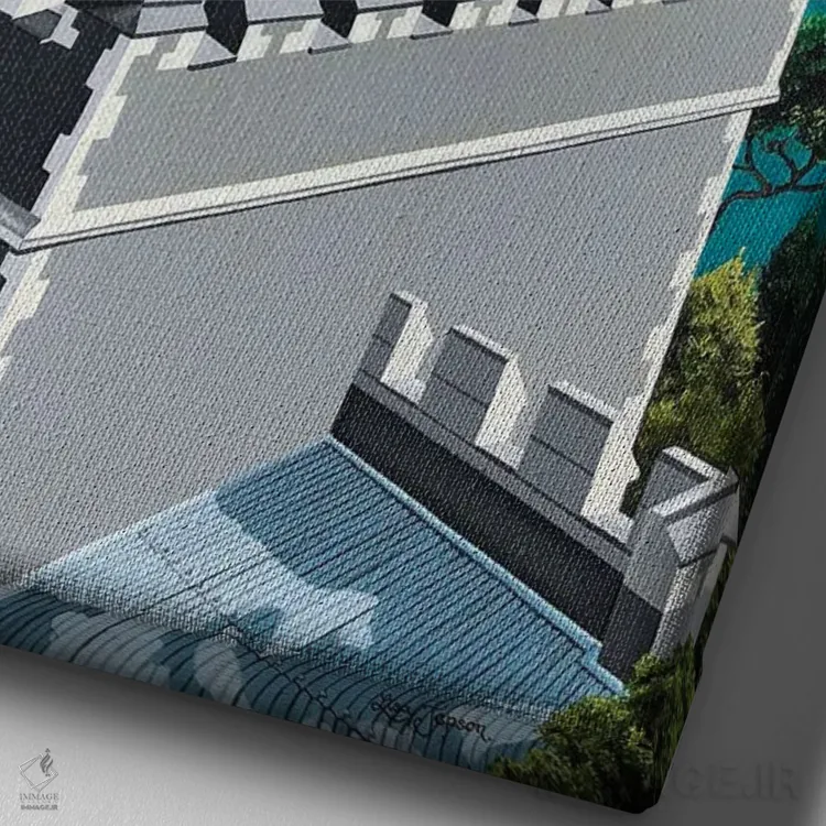 تابلو دکوراتیو ایستگاه تایم بال اثر لیزا جپسون - نمای نزدیک بافت بوم