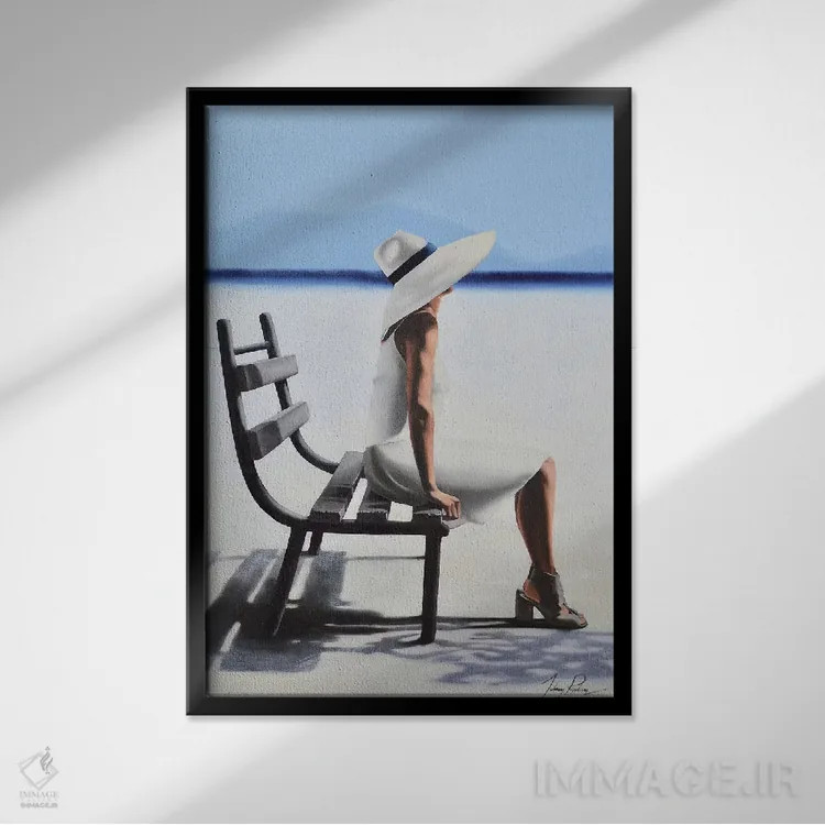 تابلو دکوراتیو حفظ آرامش با وقار اثر جانی پاپکس - نمای قابدار مشکی