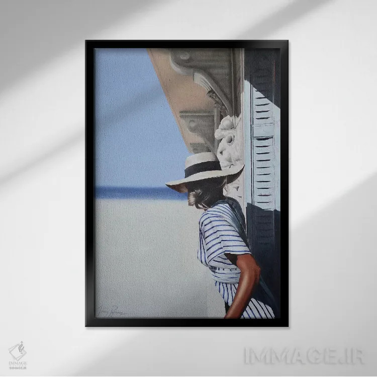 تابلو دکوراتیو اتاق با منظره اثر جانی پاپکس - نمای قابدار مشکی