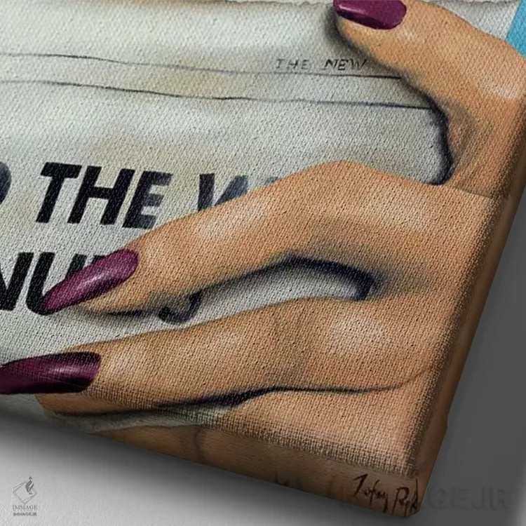 تابلو دکوراتیو تماشاگر بی ملاحظه اثر جانی پاپکس - نمای نزدیک بافت بوم