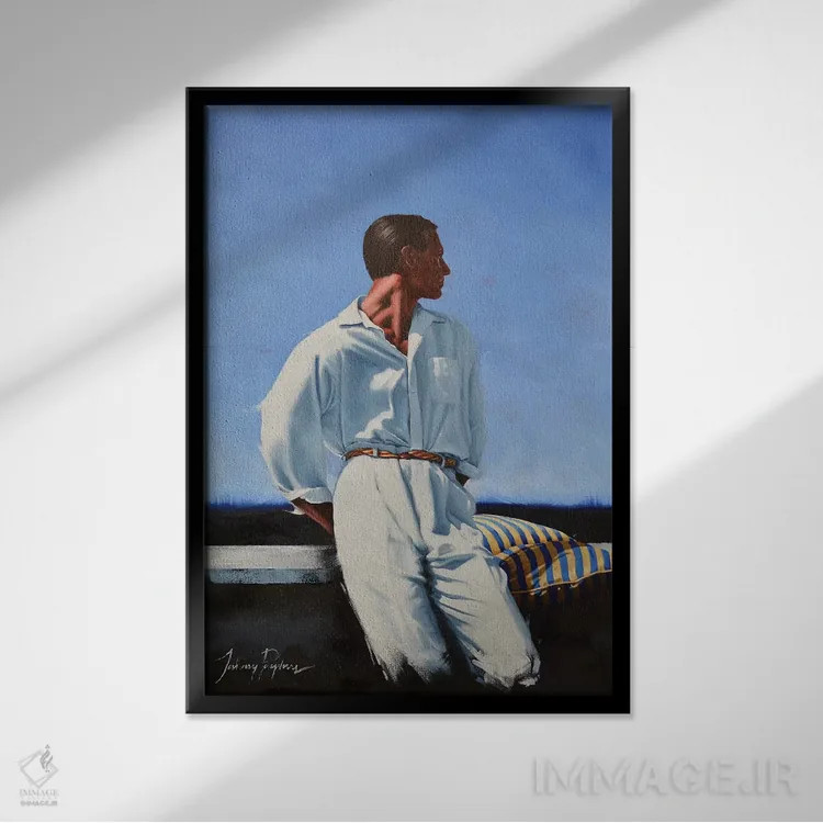 تابلو دکوراتیو کوت دازور اثر جانی پاپکس - نمای قابدار مشکی