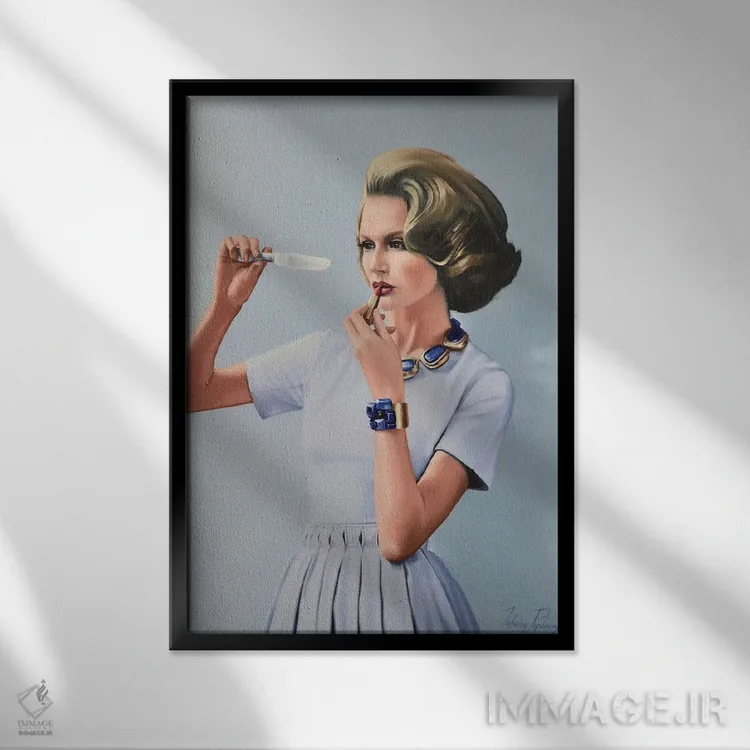 تابلو دکوراتیو بداهه نوازی اثر جانی پاپکس - نمای قابدار مشکی