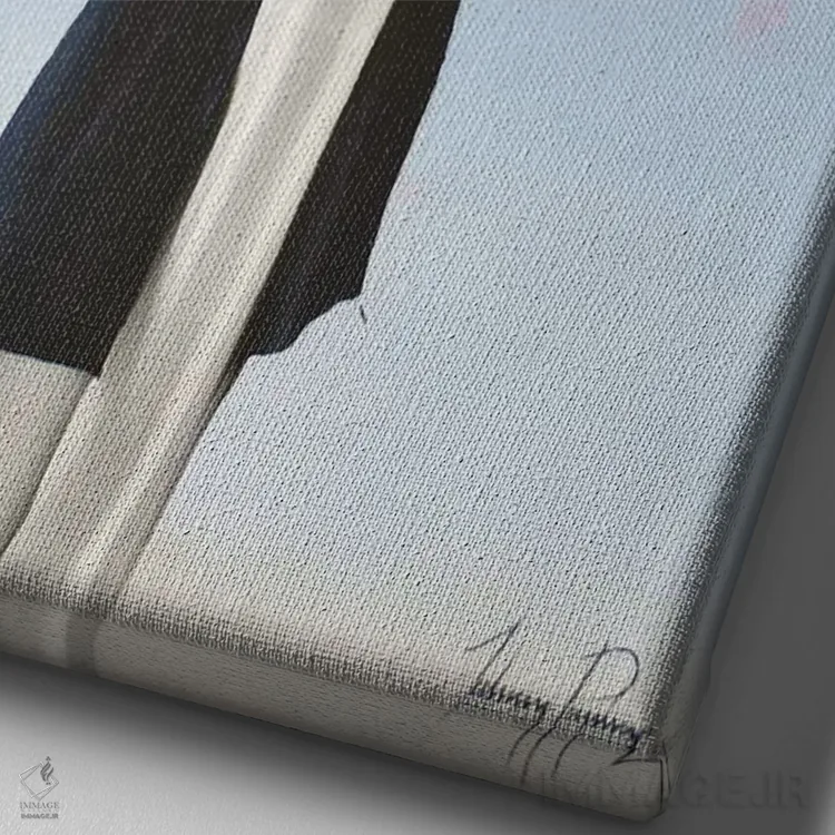 تابلو دکوراتیو تنها اثر جانی پاپکس - نمای نزدیک بافت بوم