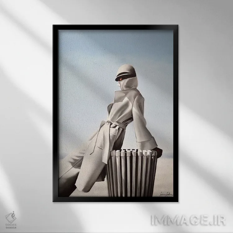 تابلو دکوراتیو هوای نامساعد اثر جانی پاپکس - نمای قابدار مشکی