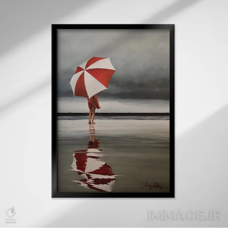 تابلو دکوراتیو نگهبان ساحلی اثر جانی پاپکس - نمای قابدار مشکی