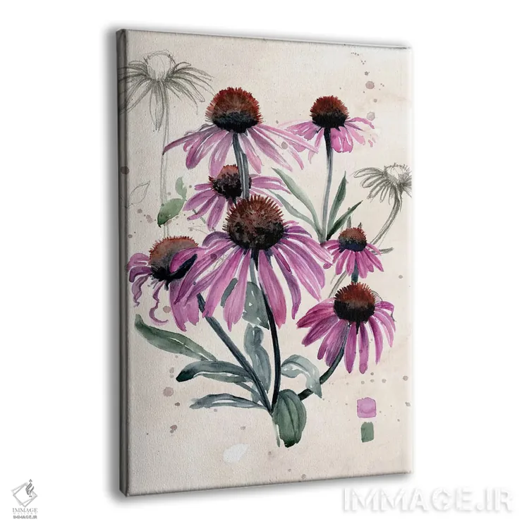 تابلو دکوراتیو گل های وحشی بنفش یک اثر جنیفر پکستون پارکر - نمای پرسپکتیو محصول