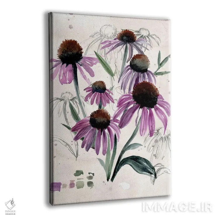 تابلو دکوراتیو گل های وحشی بنفش دو اثر جنیفر پکستون پارکر - نمای پرسپکتیو محصول