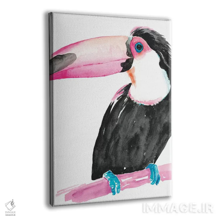 تابلو دکوراتیو توکان رنگی شماره دو اثر جنیفر پکستون پارکر - نمای پرسپکتیو محصول