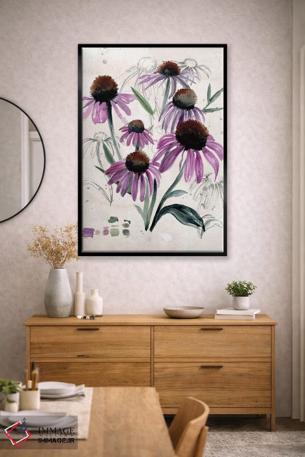 تابلو دکوراتیو گل های وحشی بنفش دو اثر جنیفر پکستون پارکر - D2B
