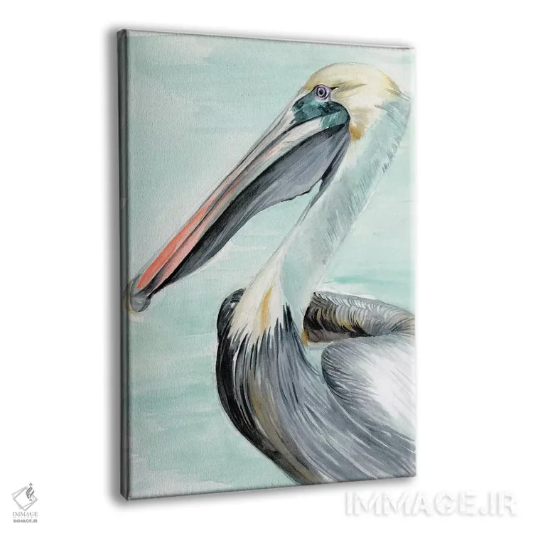 تابلو دکوراتیو پلیکان فیروزه ای دو اثر جنیفر پکستون پارکر - نمای پرسپکتیو محصول