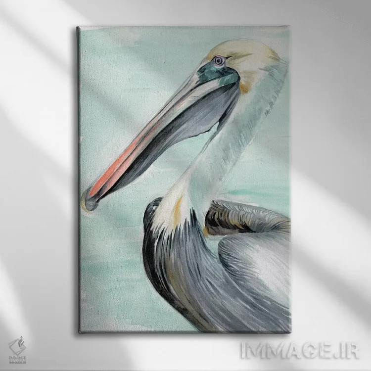 تابلو دکوراتیو پلیکان فیروزه ای دو اثر جنیفر پکستون پارکر - نمای روبهرو روی دیوار