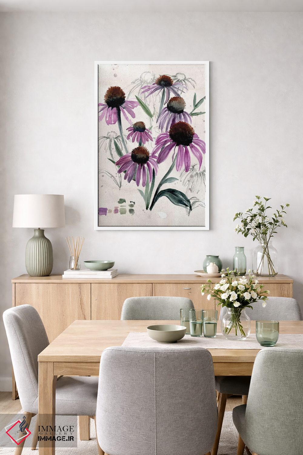 تابلو دکوراتیو گل های وحشی بنفش دو اثر جنیفر پکستون پارکر - D4W