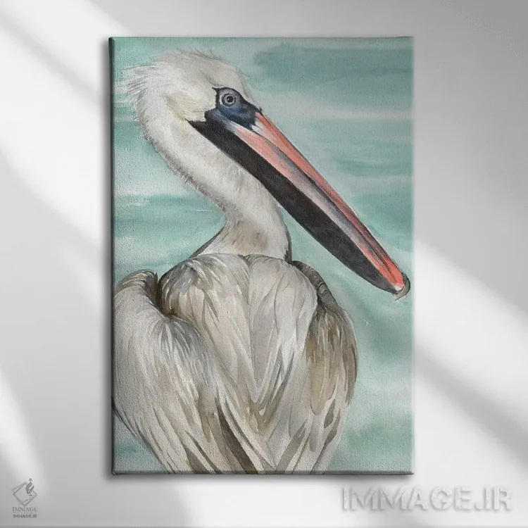 تابلو دکوراتیو پلیکان فیروزه ای یک اثر جنیفر پکستون پارکر - نمای روبهرو روی دیوار