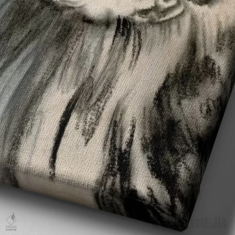 تابلو دکوراتیو جغد زغالی دو اثر جنیفر پکستون پارکر - نمای نزدیک بافت بوم