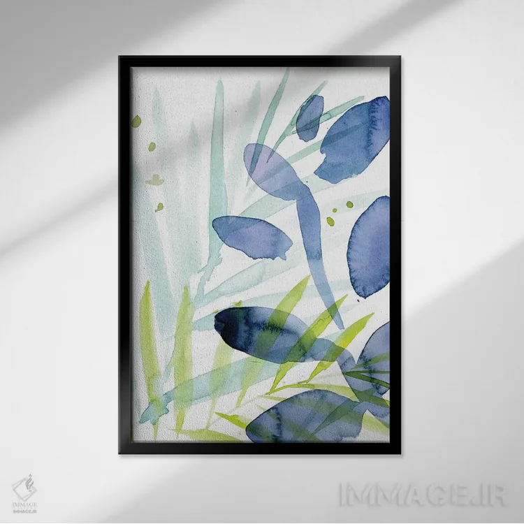 تابلو انتزاعی نخل های ملکه یک اثر جنیفر پکستون پارکر - نمای قابدار مشکی