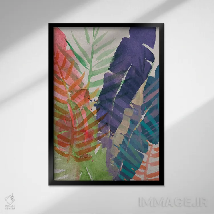 تابلو دکوراتیو نخل های برقی یک اثر جنیفر پکستون پارکر - نمای قابدار مشکی