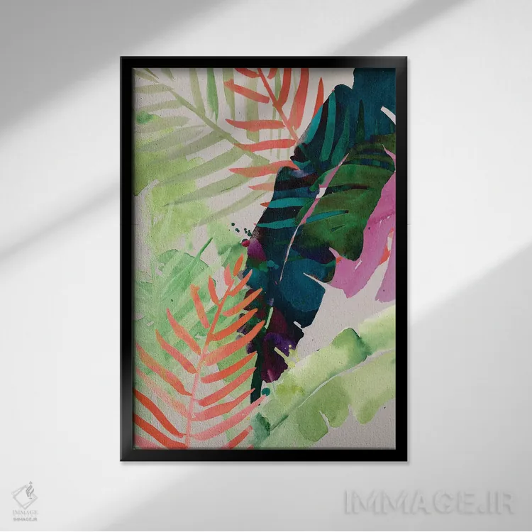 تابلو دکوراتیو نخل های برقی دو اثر جنیفر پکستون پارکر - نمای قابدار مشکی