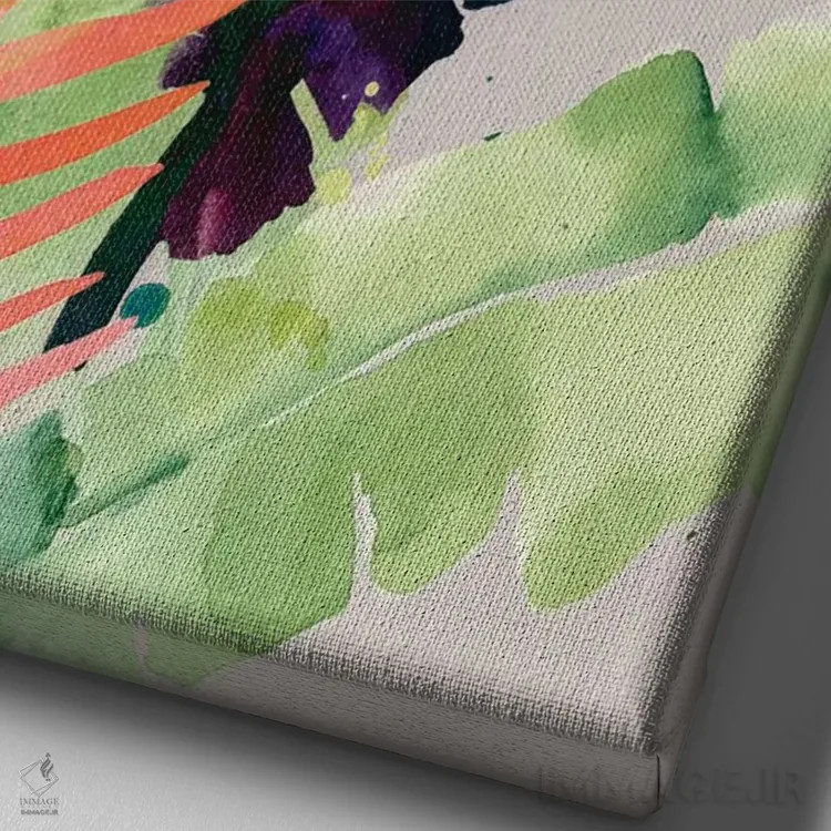 تابلو دکوراتیو نخل های برقی دو اثر جنیفر پکستون پارکر - نمای نزدیک بافت بوم