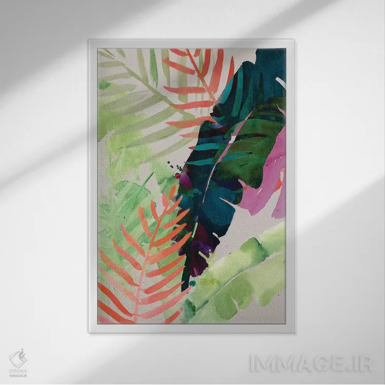 تابلو دکوراتیو نخل های برقی دو اثر جنیفر پکستون پارکر - نمای قابدار سفید