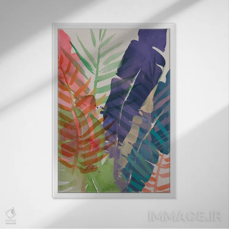 تابلو دکوراتیو نخل های برقی یک اثر جنیفر پکستون پارکر - نمای قابدار سفید