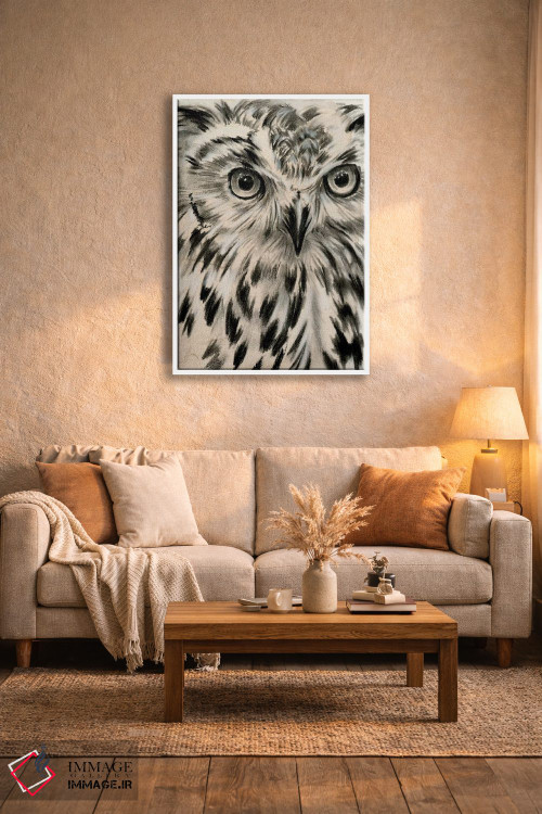 تابلو دکوراتیو جغد زغالی یک اثر جنیفر پکستون پارکر - D4W