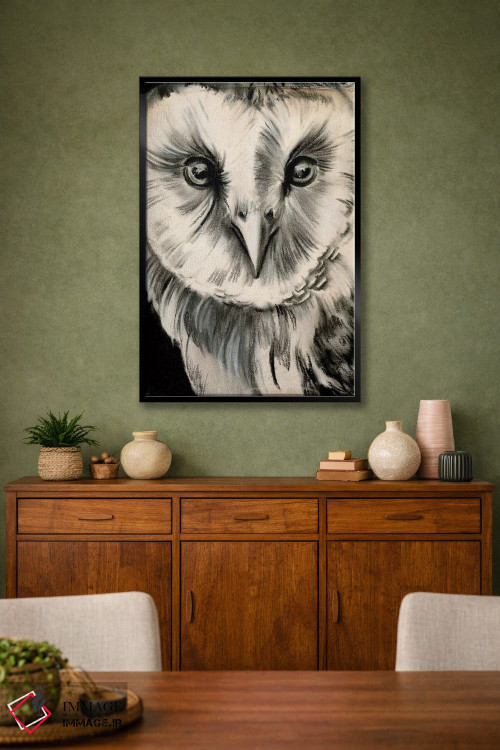 تابلو دکوراتیو جغد زغالی دو اثر جنیفر پکستون پارکر - D1B