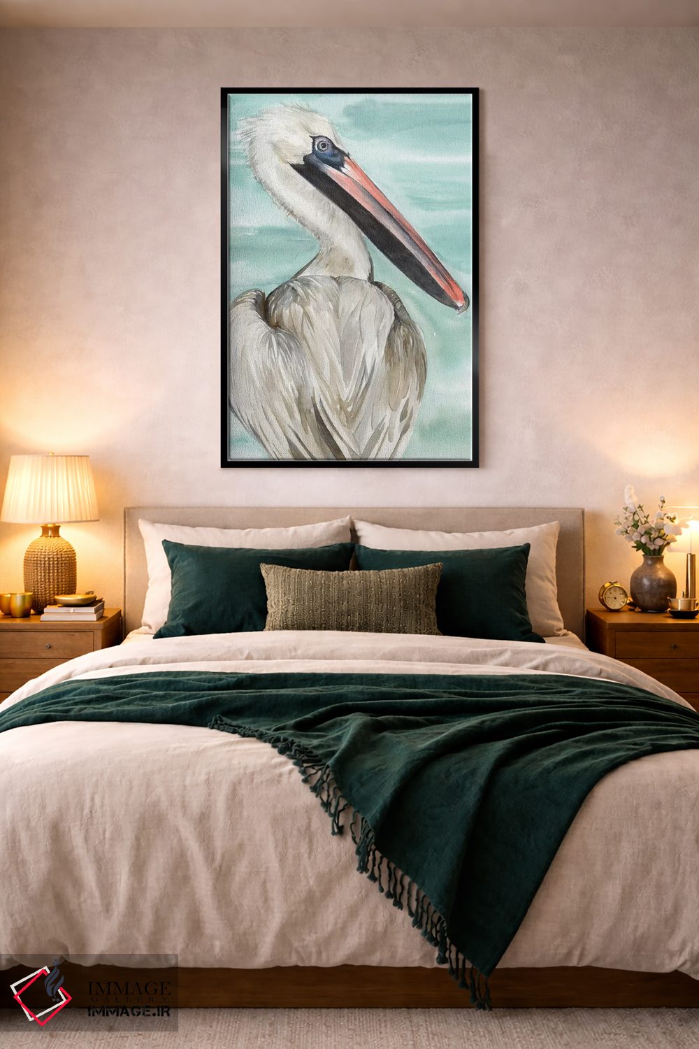 تابلو دکوراتیو پلیکان فیروزه ای یک اثر جنیفر پکستون پارکر - D4B