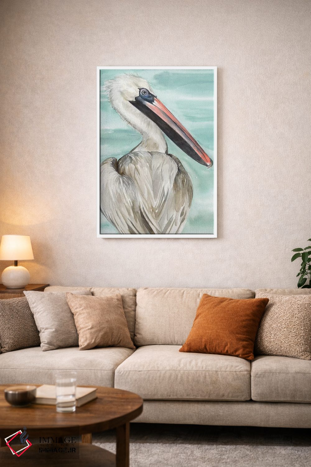 تابلو دکوراتیو پلیکان فیروزه ای یک اثر جنیفر پکستون پارکر - D3W