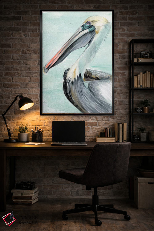 تابلو دکوراتیو پلیکان فیروزه ای دو اثر جنیفر پکستون پارکر - D6B