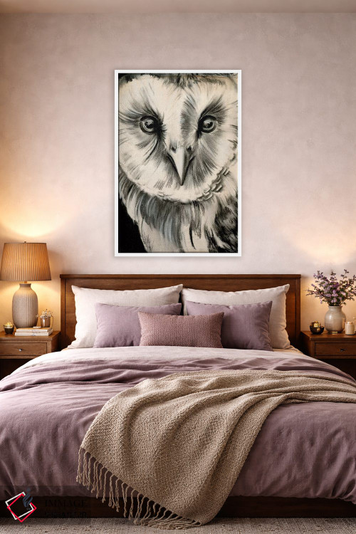 تابلو دکوراتیو جغد زغالی دو اثر جنیفر پکستون پارکر - D3W