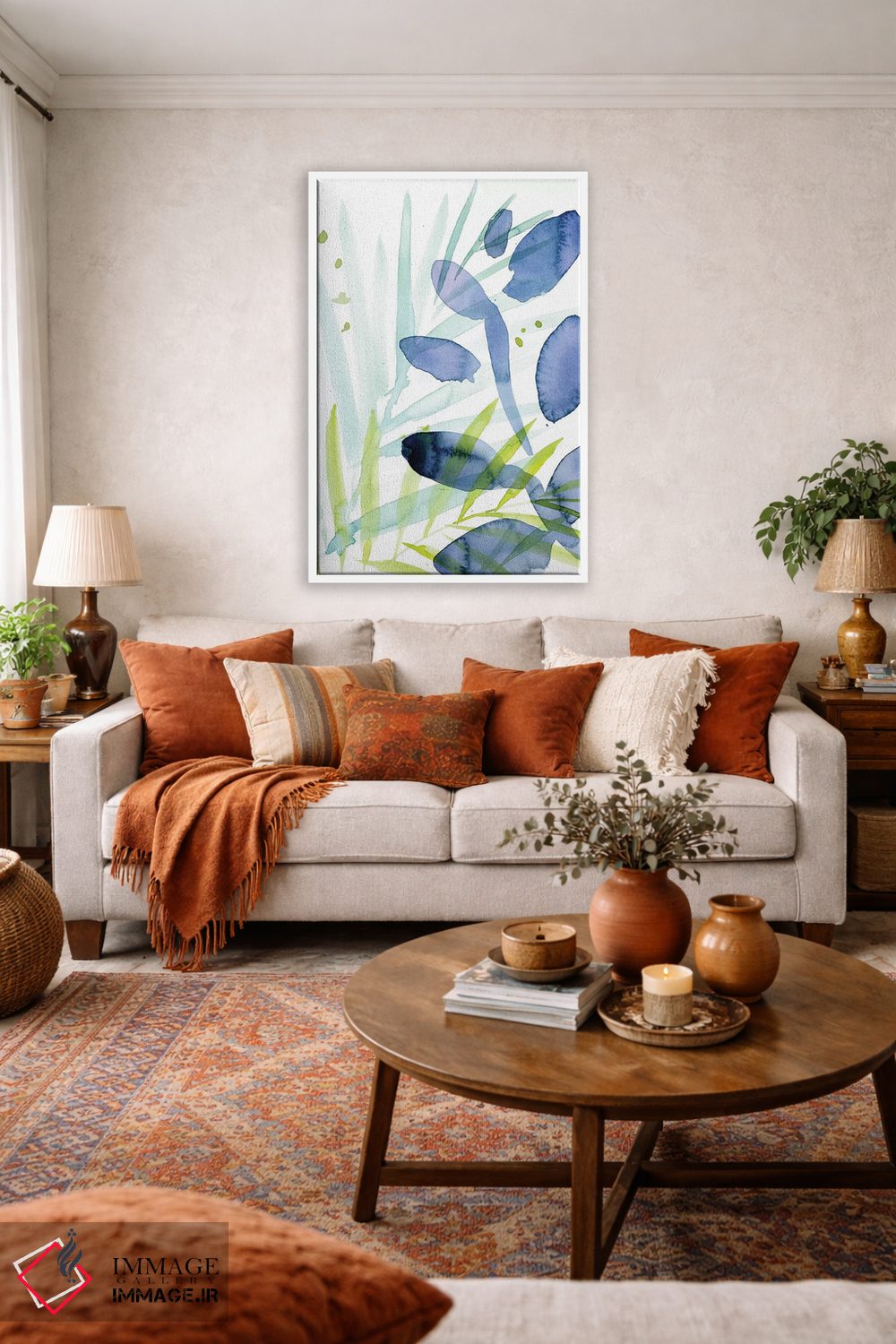 تابلو انتزاعی نخل های ملکه یک اثر جنیفر پکستون پارکر - D2W