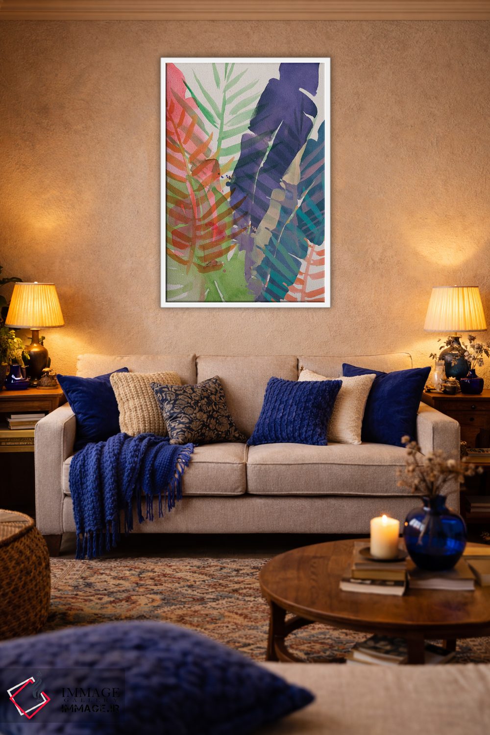 تابلو دکوراتیو نخل های برقی یک اثر جنیفر پکستون پارکر - D3W