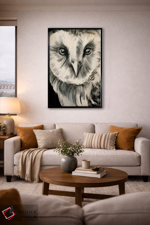 تابلو دکوراتیو جغد زغالی دو اثر جنیفر پکستون پارکر - D6B