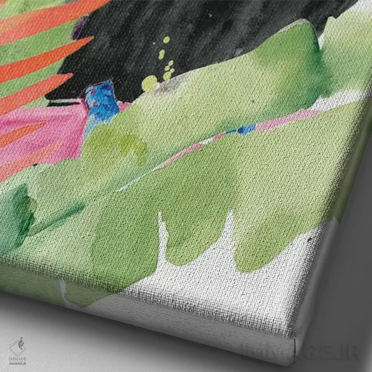 تابلو دکوراتیو نخل های توکان یک اثر جنیفر پکستون پارکر - نمای نزدیک بافت بوم