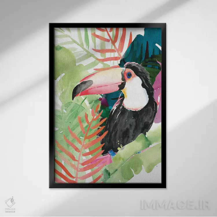 تابلو دکوراتیو نخل های توکان یک اثر جنیفر پکستون پارکر - نمای قابدار مشکی