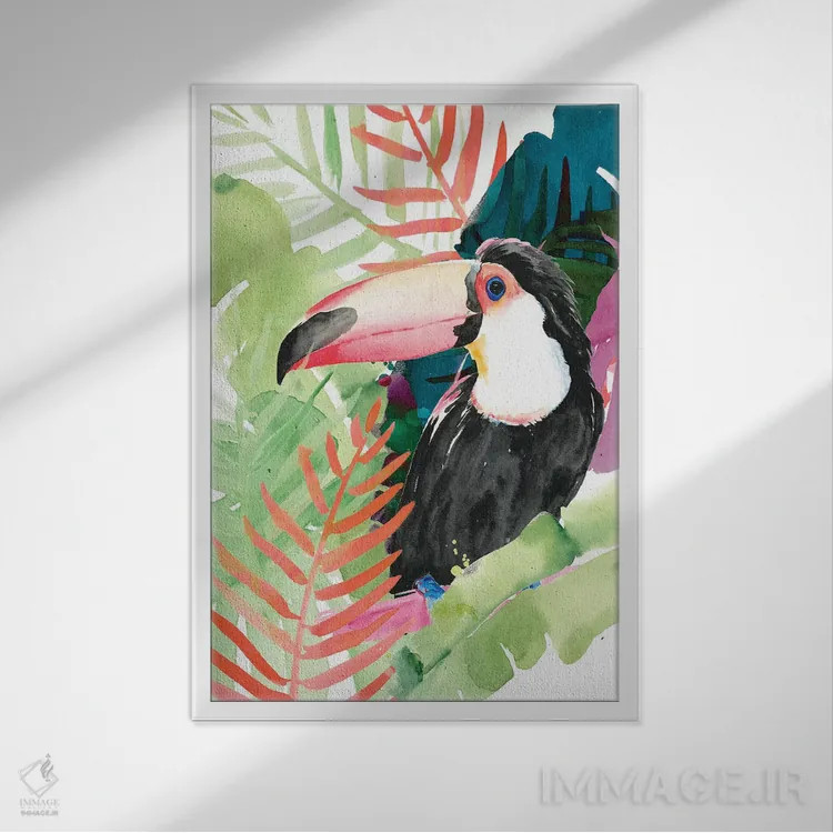 تابلو دکوراتیو نخل های توکان یک اثر جنیفر پکستون پارکر - نمای قابدار سفید