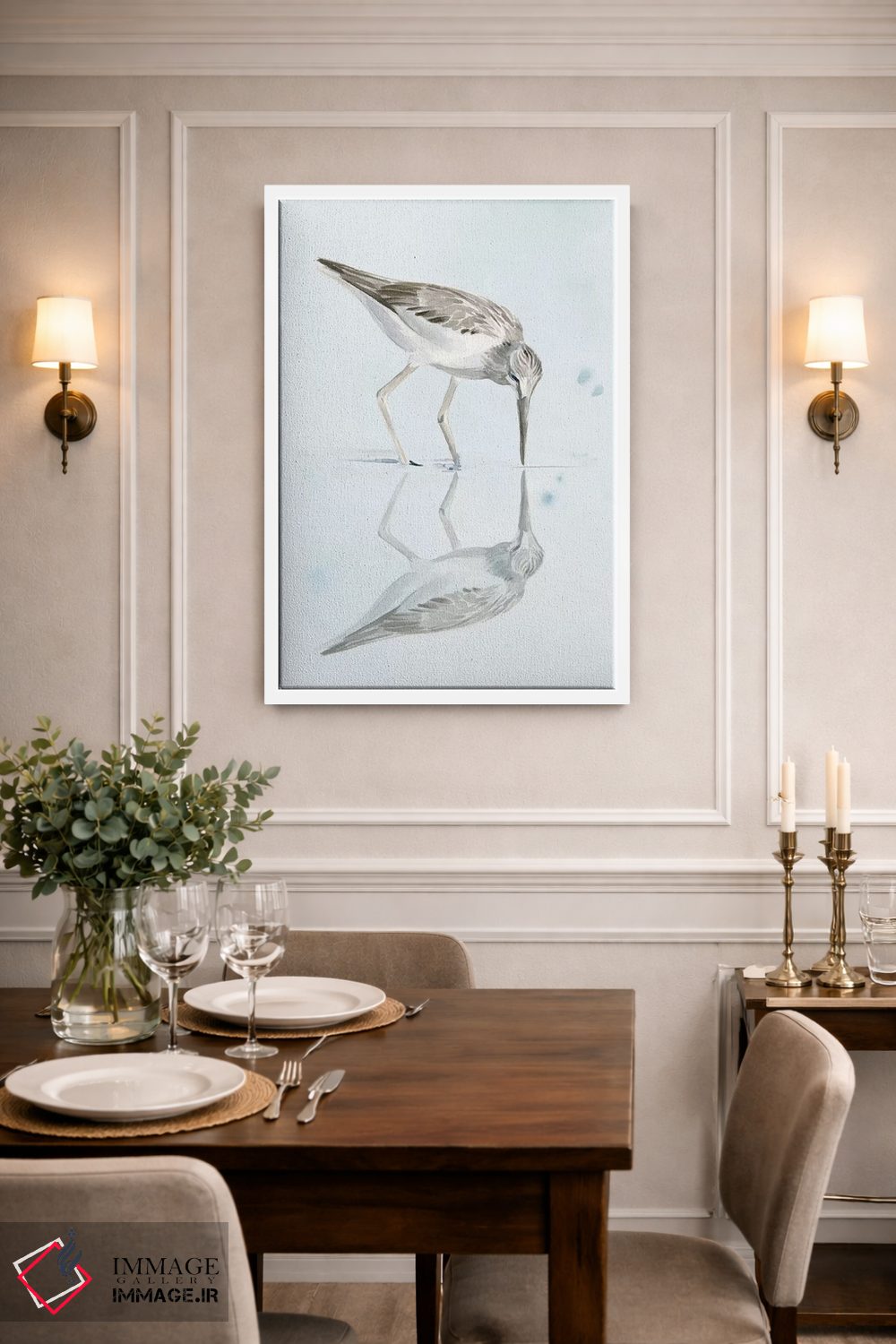 تابلو دکوراتیو انعکاس پرنده شنزار یک اثر جنیفر پکستون پارکر - D1W