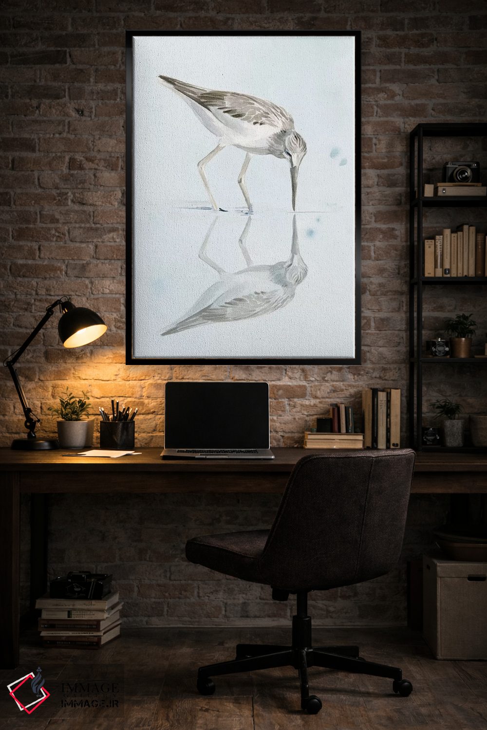 تابلو دکوراتیو انعکاس پرنده شنزار یک اثر جنیفر پکستون پارکر - D5B