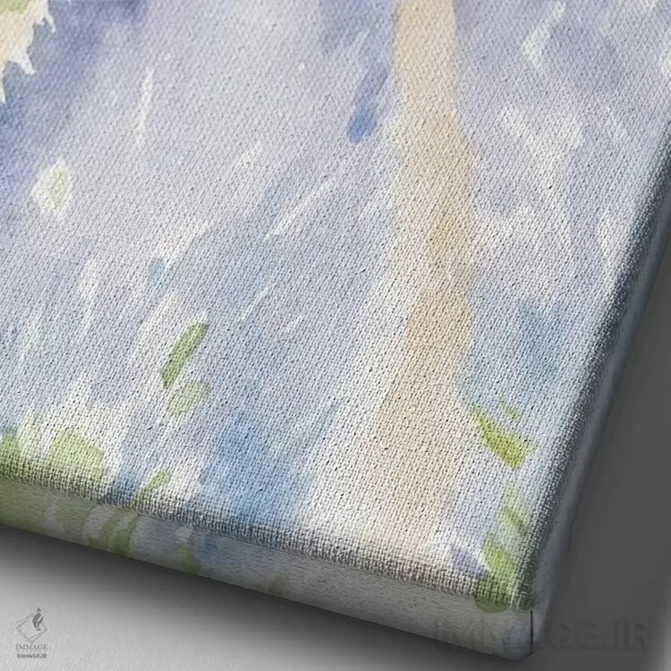 تابلو دکوراتیو مزارع اسطوخودوس ۱ اثر جنیفر پکستون پارکر - نمای نزدیک بافت بوم